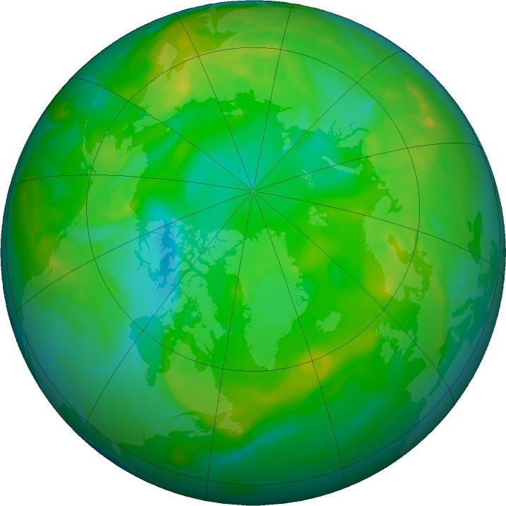 Arctic ozone map for 03 July 2020